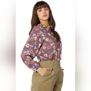 Princess Highway Kayla Lilac Purpal Floral Blouse Women's Size 6 Boho Chic NWT